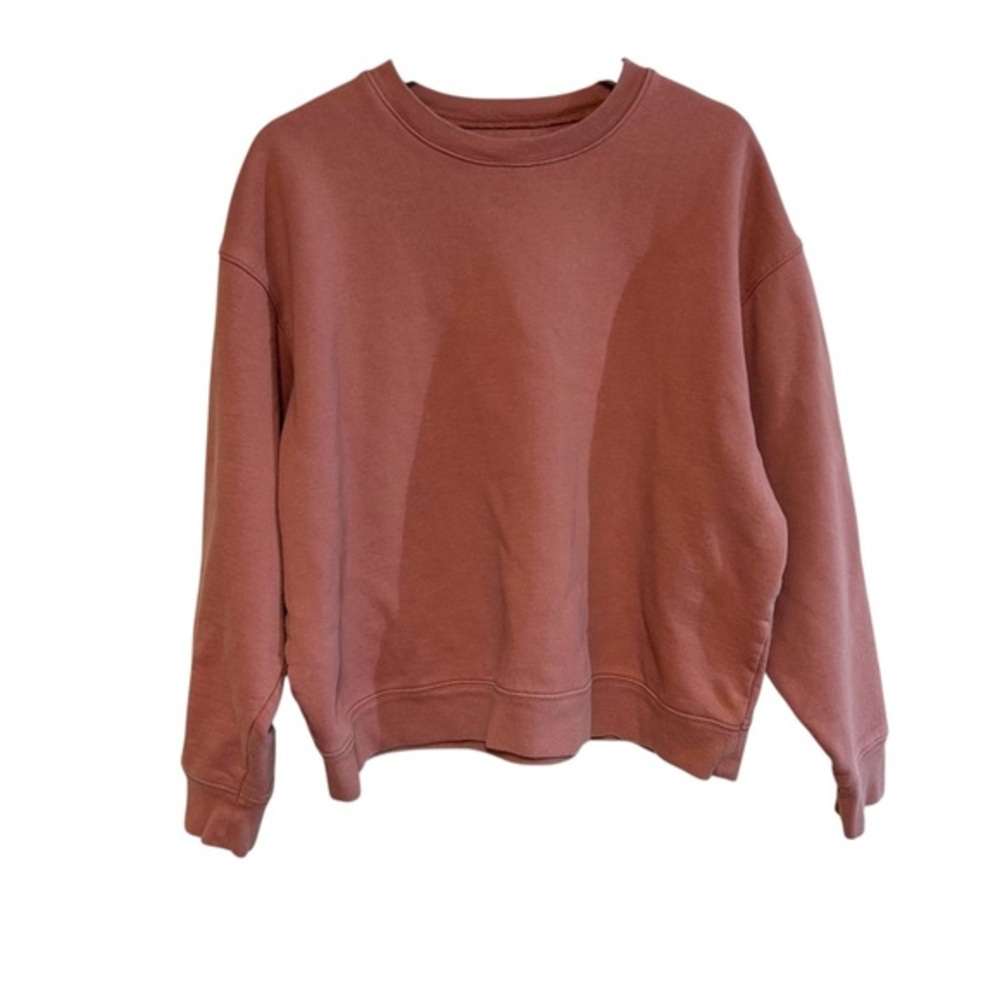 Girlfriend Collective XXL 50/50 crop crewneck sweatshirt mauve casual loungewear